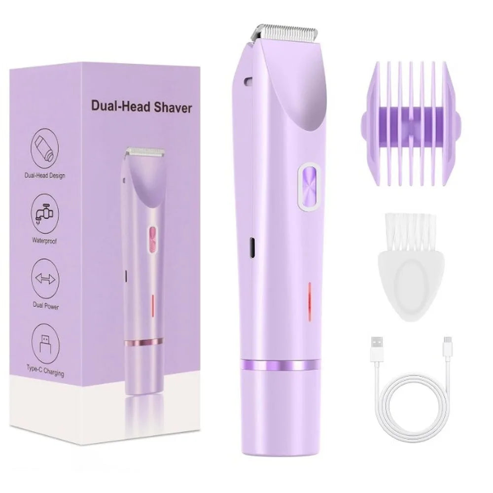 Women's Electric Body Trimmer – Waterproof, Dual Head, Painless Hair Removal