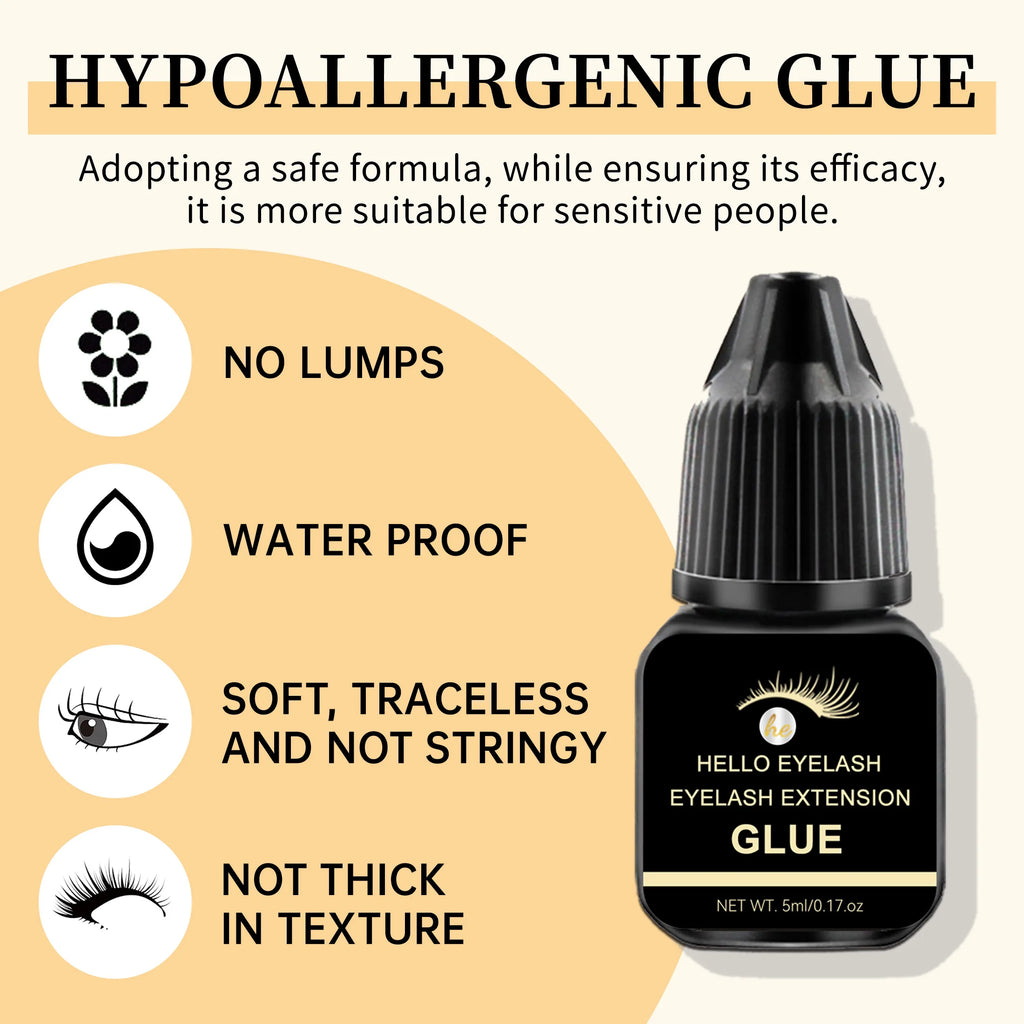 Fast-Drying Lash Extension Glue – 7–14 Day Hold, Low Odor