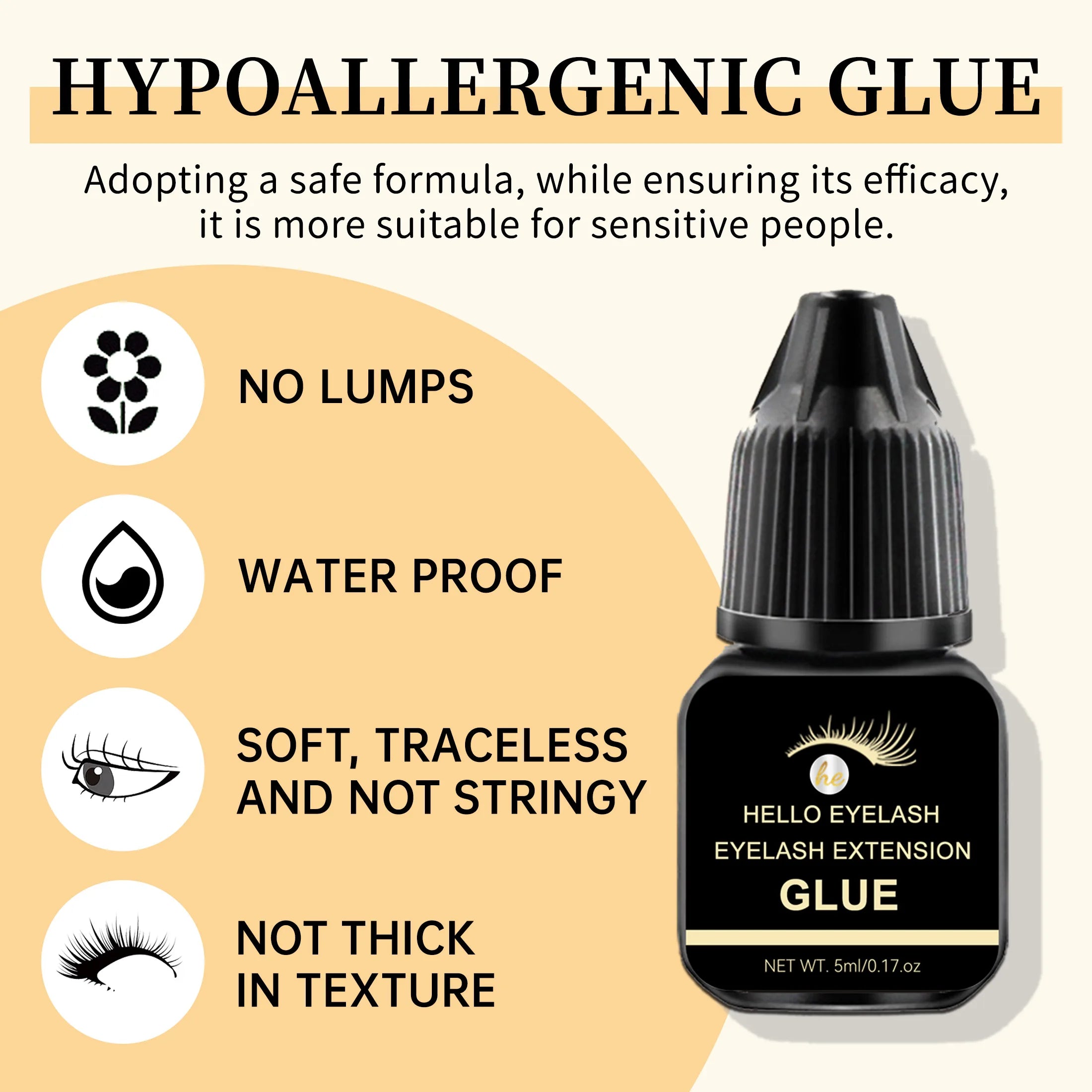 Fast-Drying Lash Extension Glue – 7–14 Day Hold, Low Odor