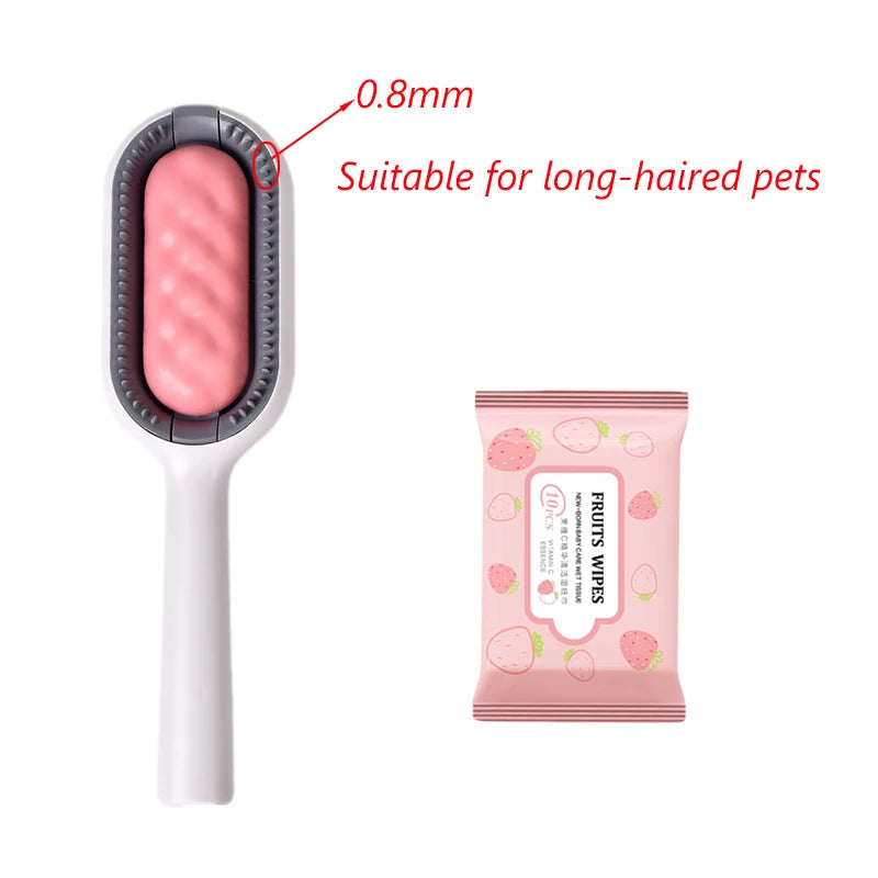 Pet Hair Removal Comb with Wipes – Grooming Brush