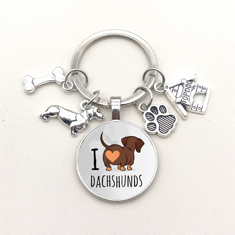 Dachshund Love Keychain – Cute Dog Gift