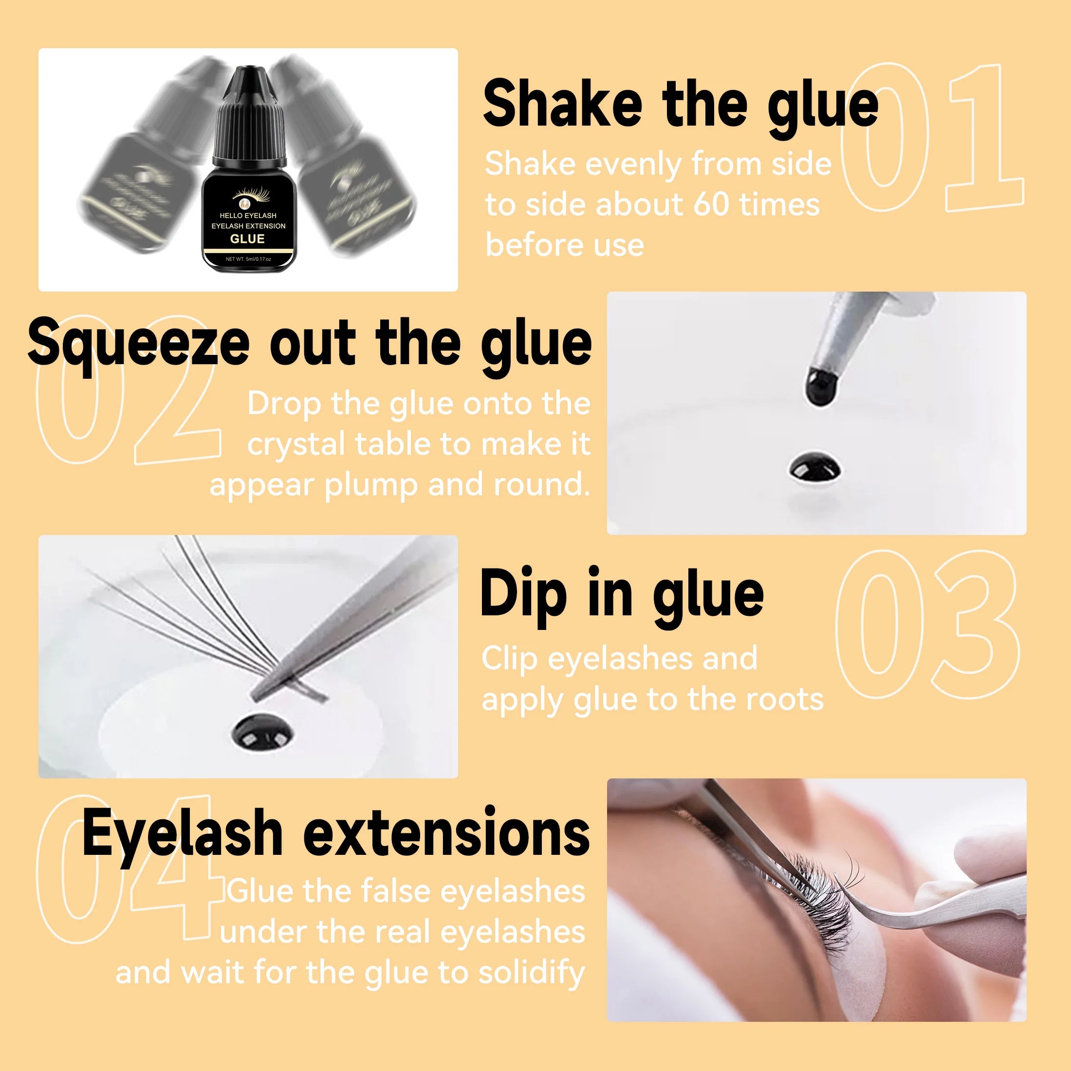 Fast-Drying Lash Extension Glue – 7–14 Day Hold, Low Odor