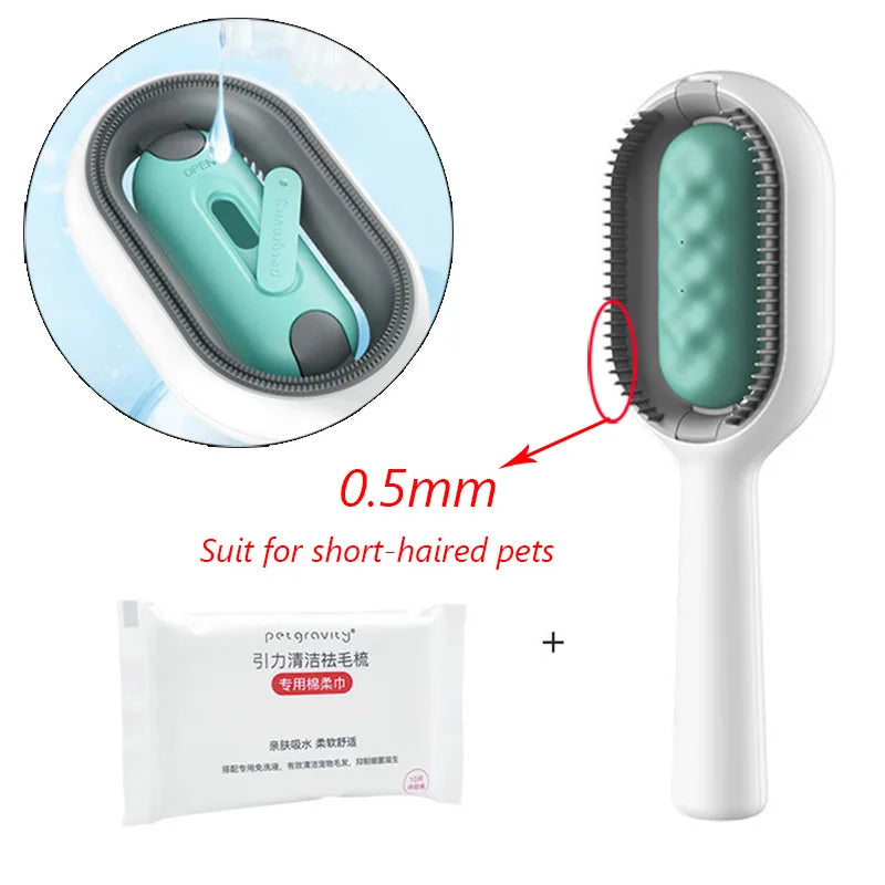 Pet Hair Removal Comb with Wipes – Grooming Brush