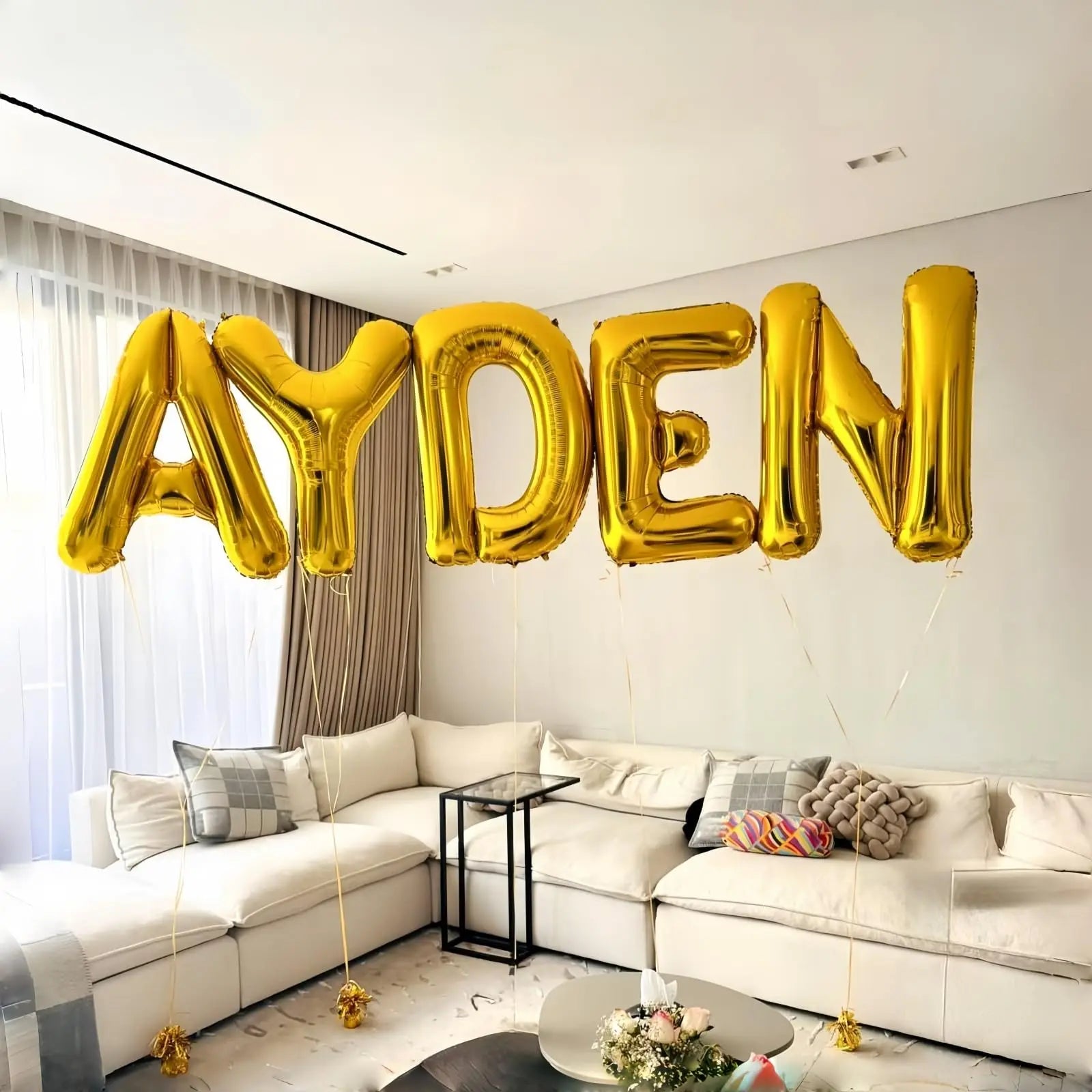 Large Gold Foil Letter Balloons – A-Z Party Decoration