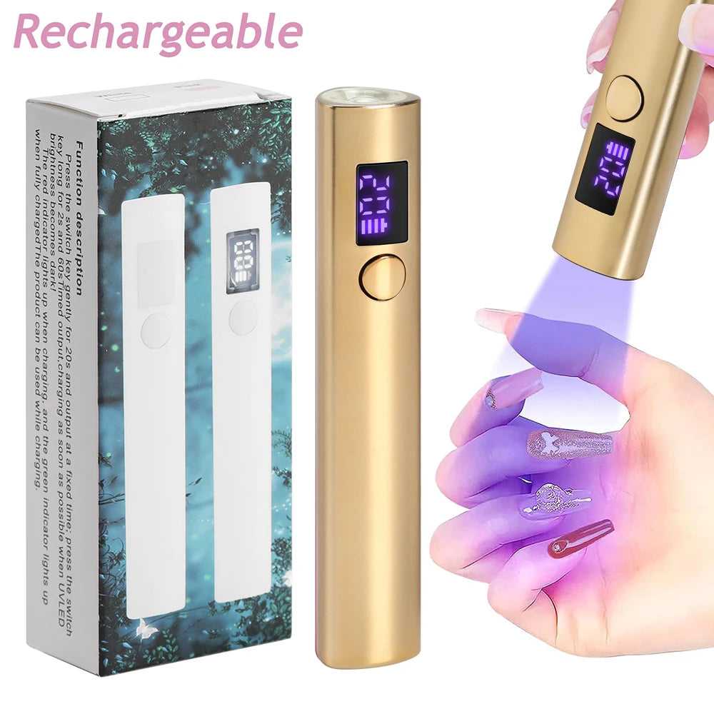 Mini UV/LED Nail Lamp – Portable Cordless Gel Nail Dryer with 2 Timer Modes