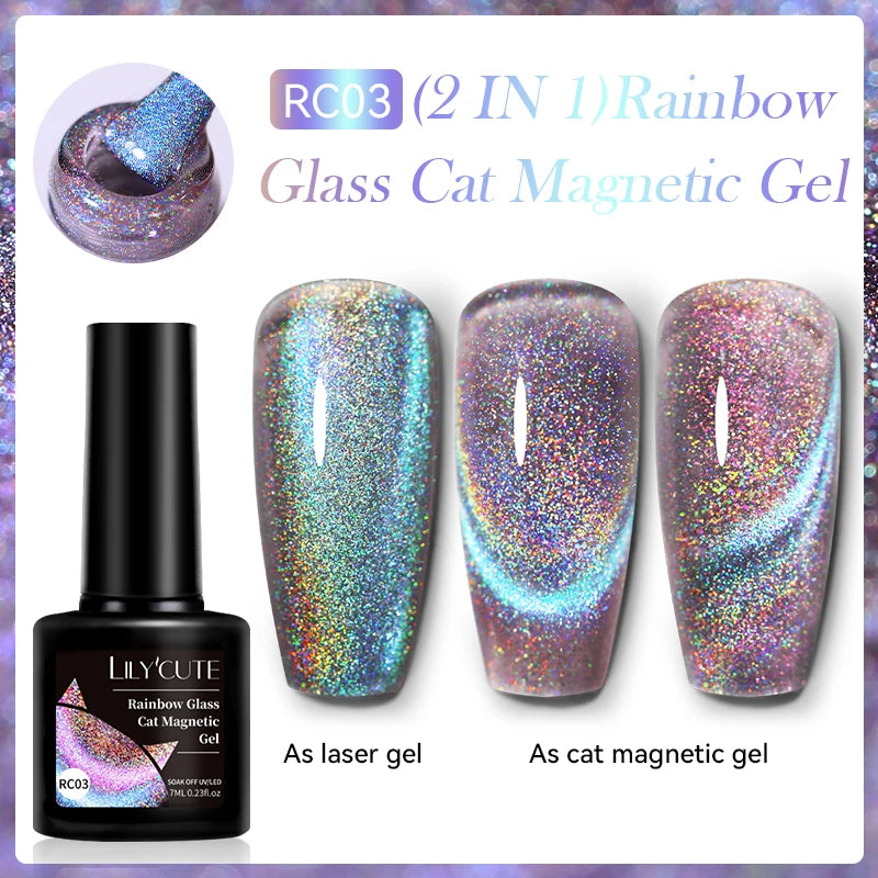 Magnetic Glitter Gel Nail Polish – UV/LED Cat Eye Effect