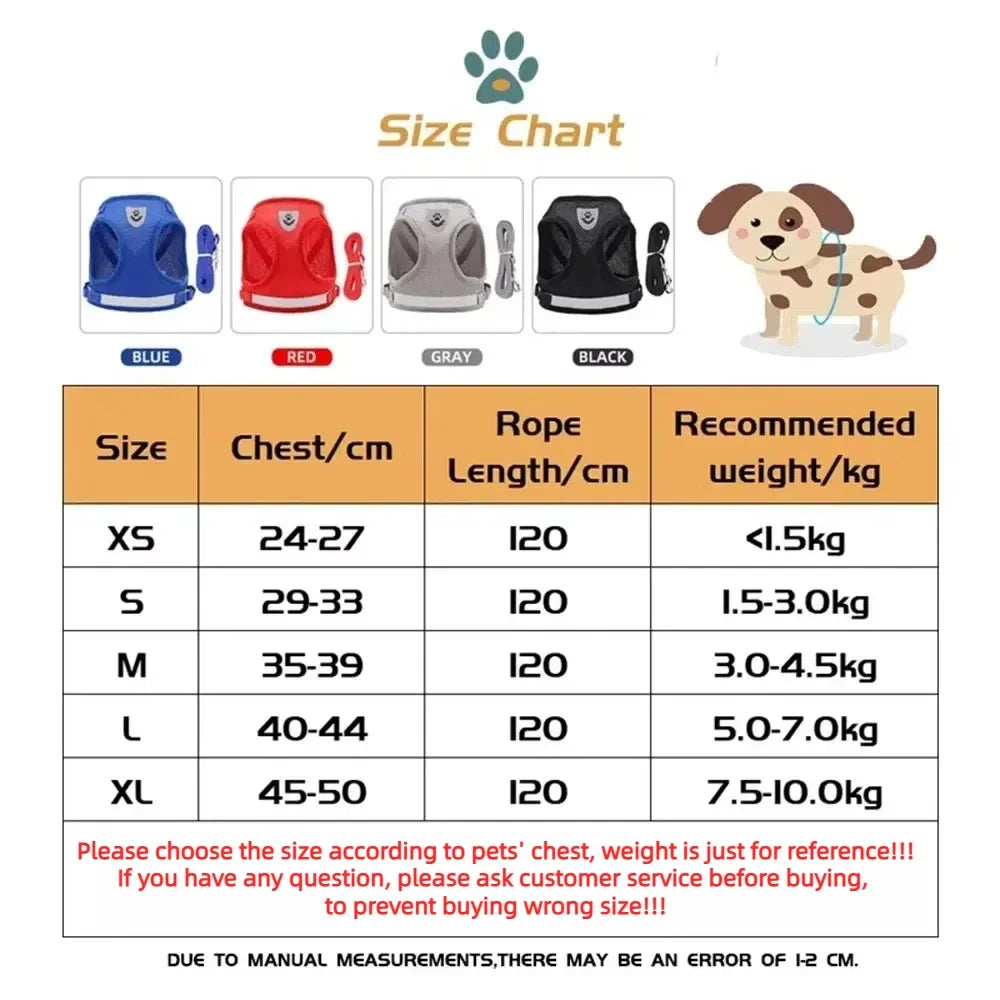 Escape-Proof Cat Harness – Reflective Vest with Leash