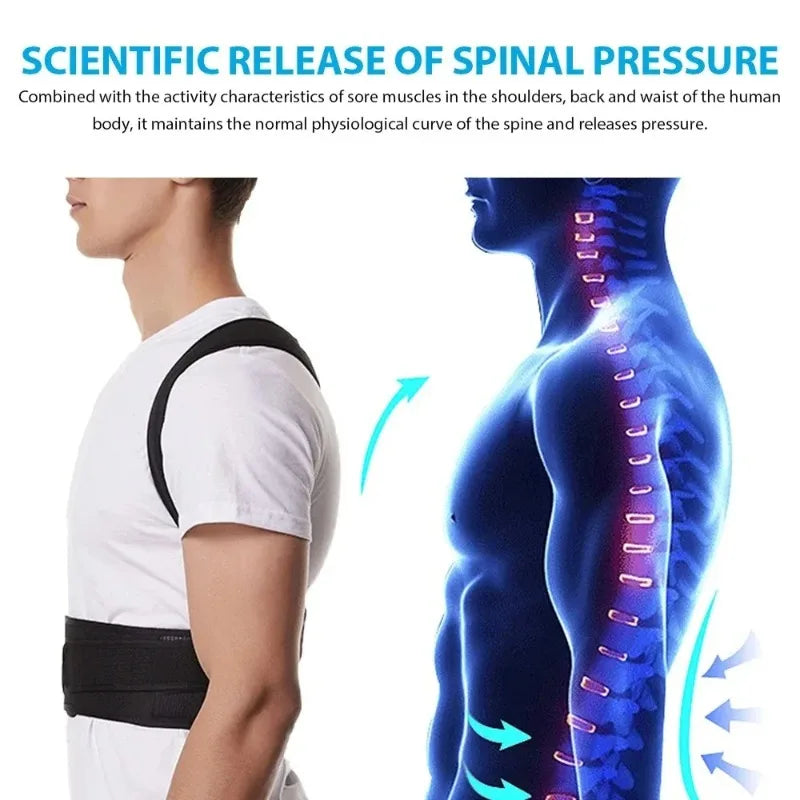 Posture Corrector Back Brace — Adjustable Lumbar Support