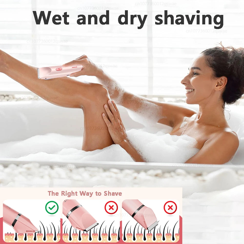 Women's Electric Body Trimmer – Waterproof, Dual Head, Painless Hair Removal