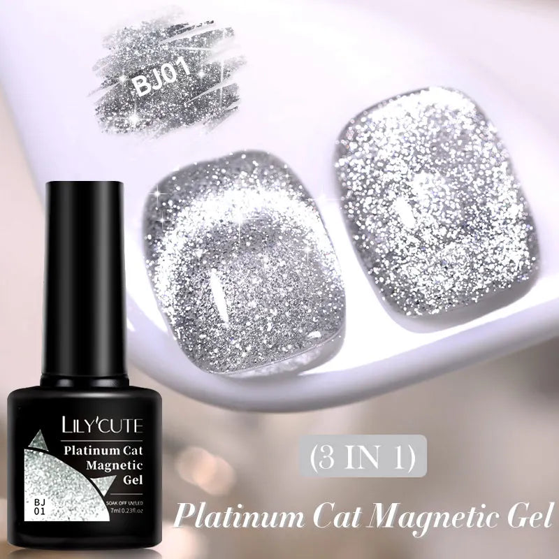 Magnetic Glitter Gel Nail Polish – UV/LED Cat Eye Effect