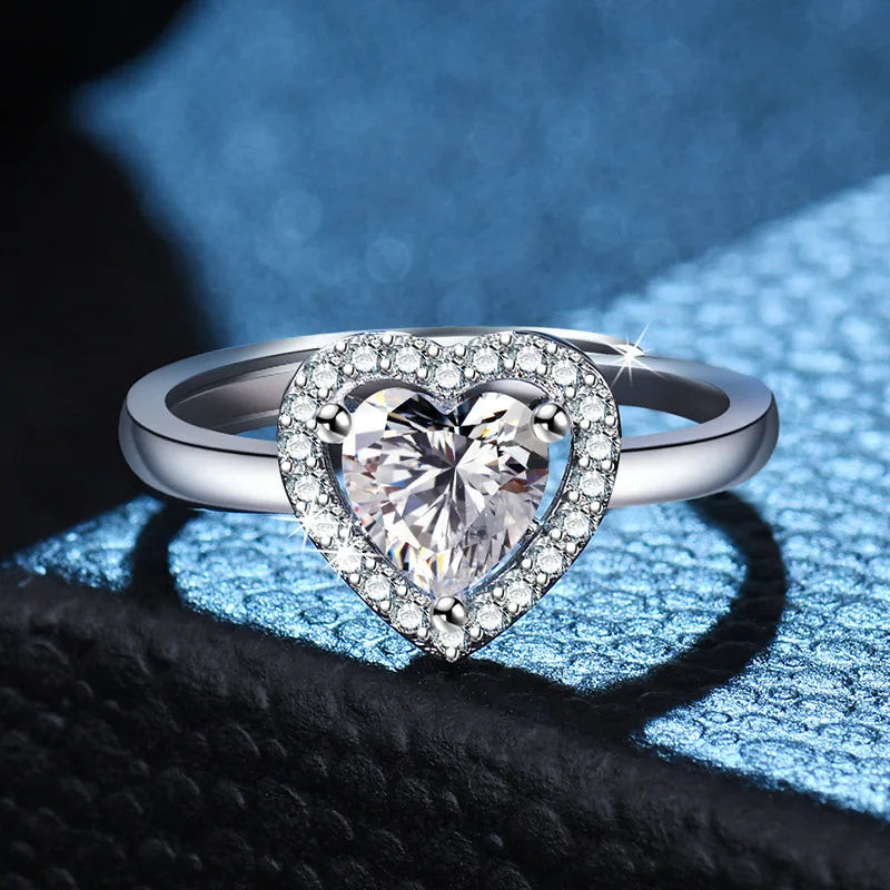 Sterling Silver Heart Ring – AAA Zircon, Women’s