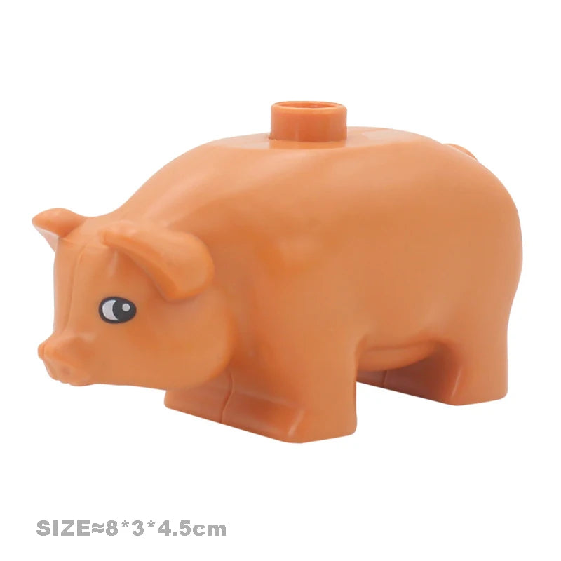 Farm Animal Building Blocks Set – Cat, Dog, Pig & Rabbit