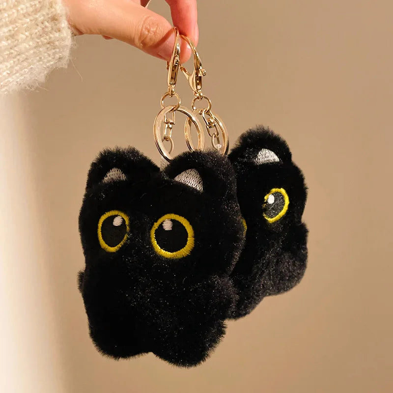 Black Cat Plush Keychain – Cute Kitten Charm Gift