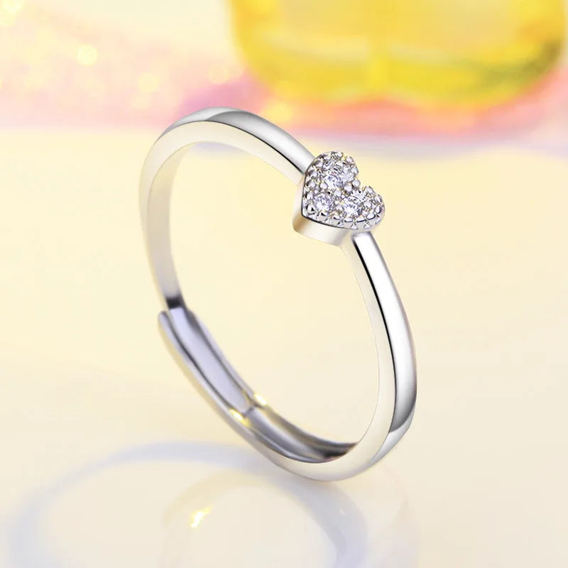 Sterling Silver Heart Ring – AAA Zircon, Women’s