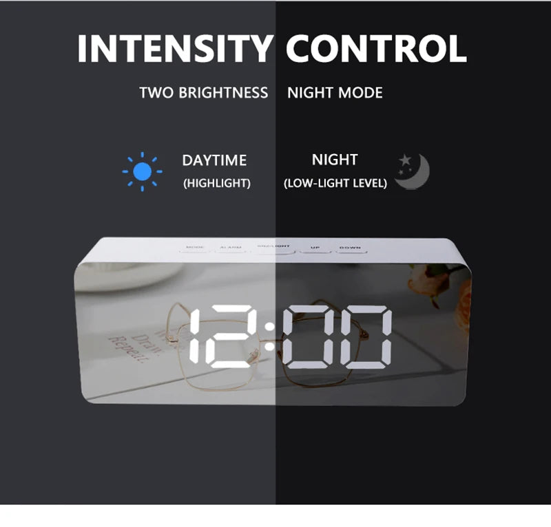 LED Digital Alarm Clock – Temperature Display for Bedroom