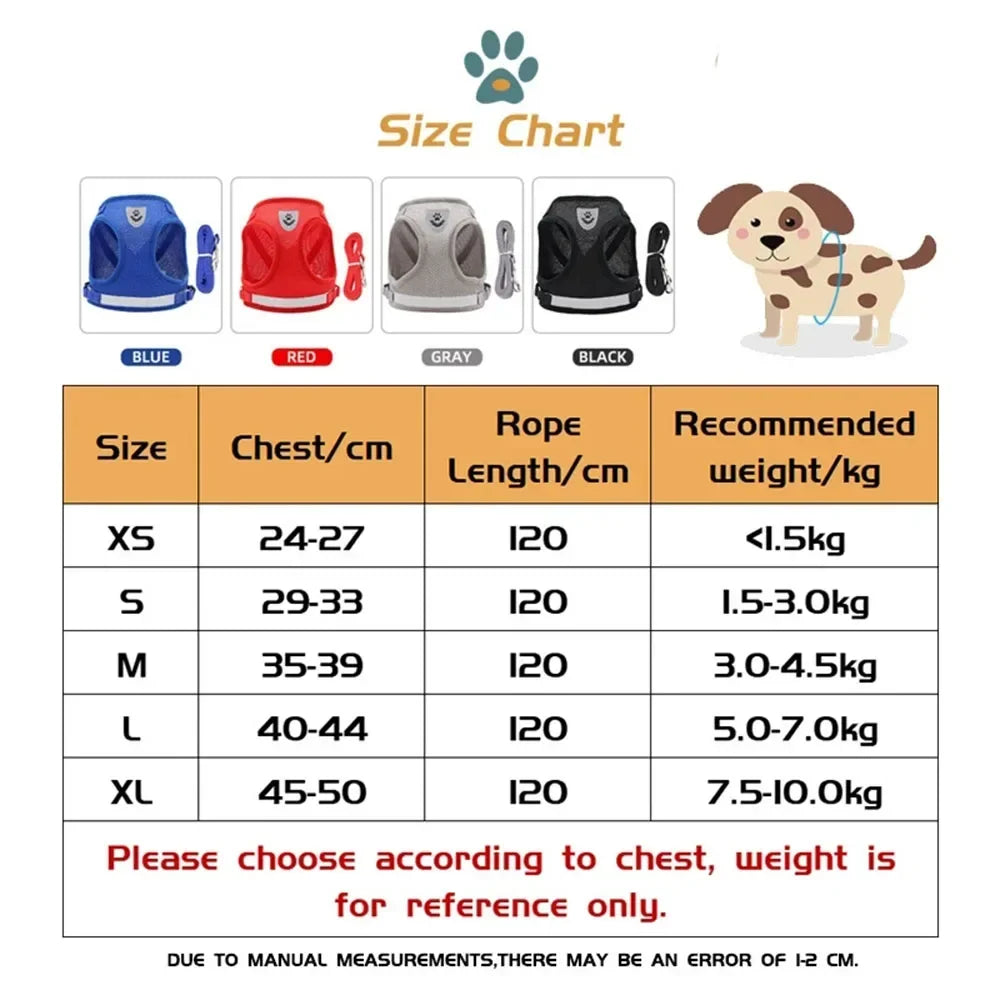 Escape-Proof Cat Harness – Reflective Vest with Leash