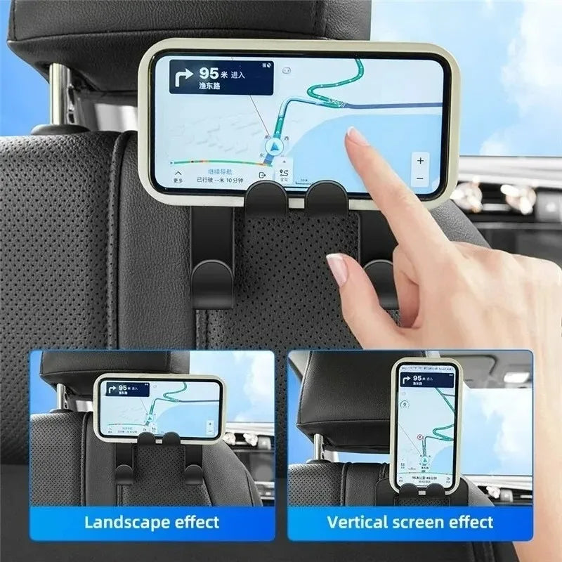 Car Headrest Phone Holder – Universal Back Seat Mount