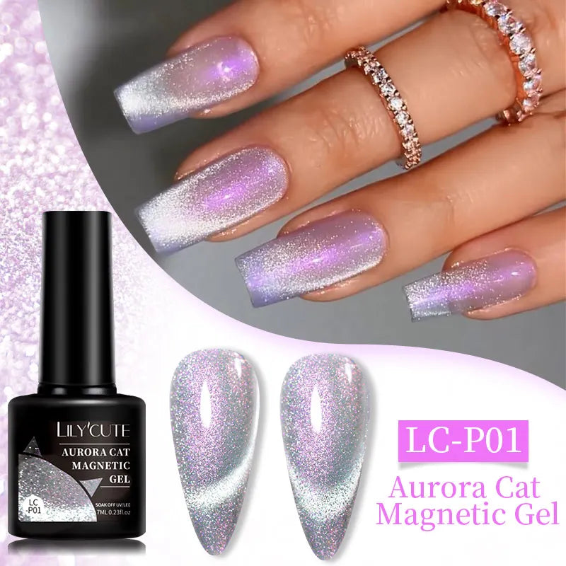 Magnetic Glitter Gel Nail Polish – UV/LED Cat Eye Effect