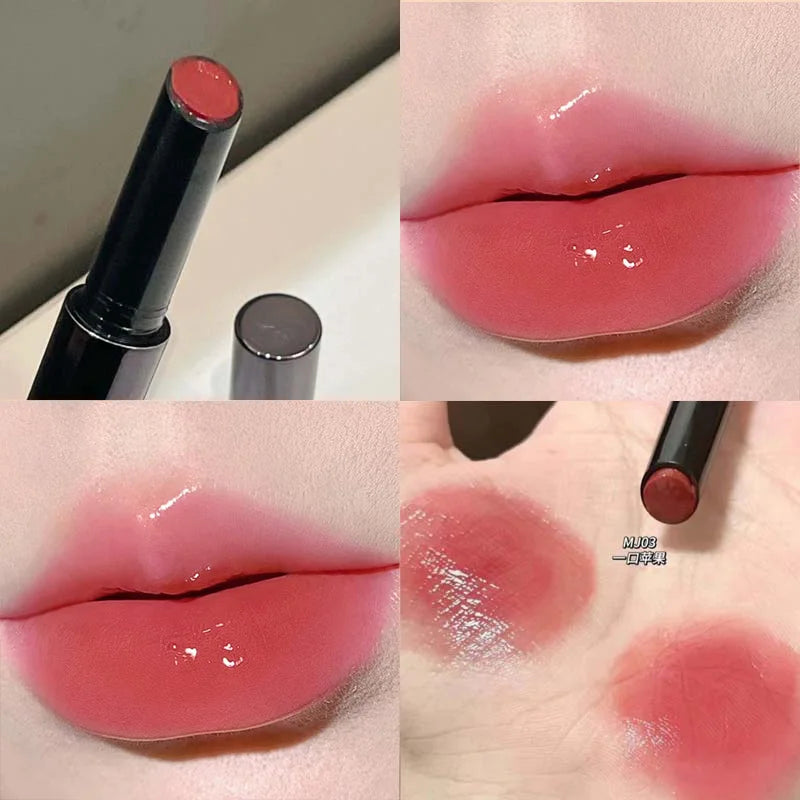 HERORANGE Push-button Mirror Lipstick Moisturizing Long-lasting Lip Glaze Lipstick