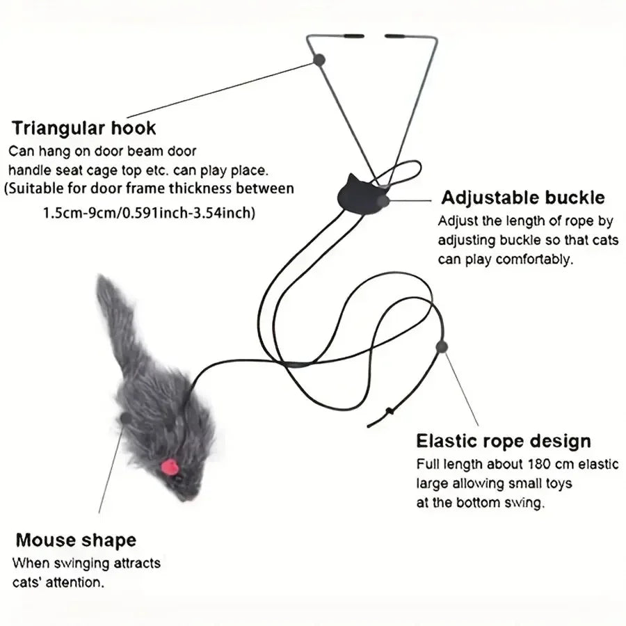 Interactive Hanging Cat Toy – Retractable Mouse Teaser