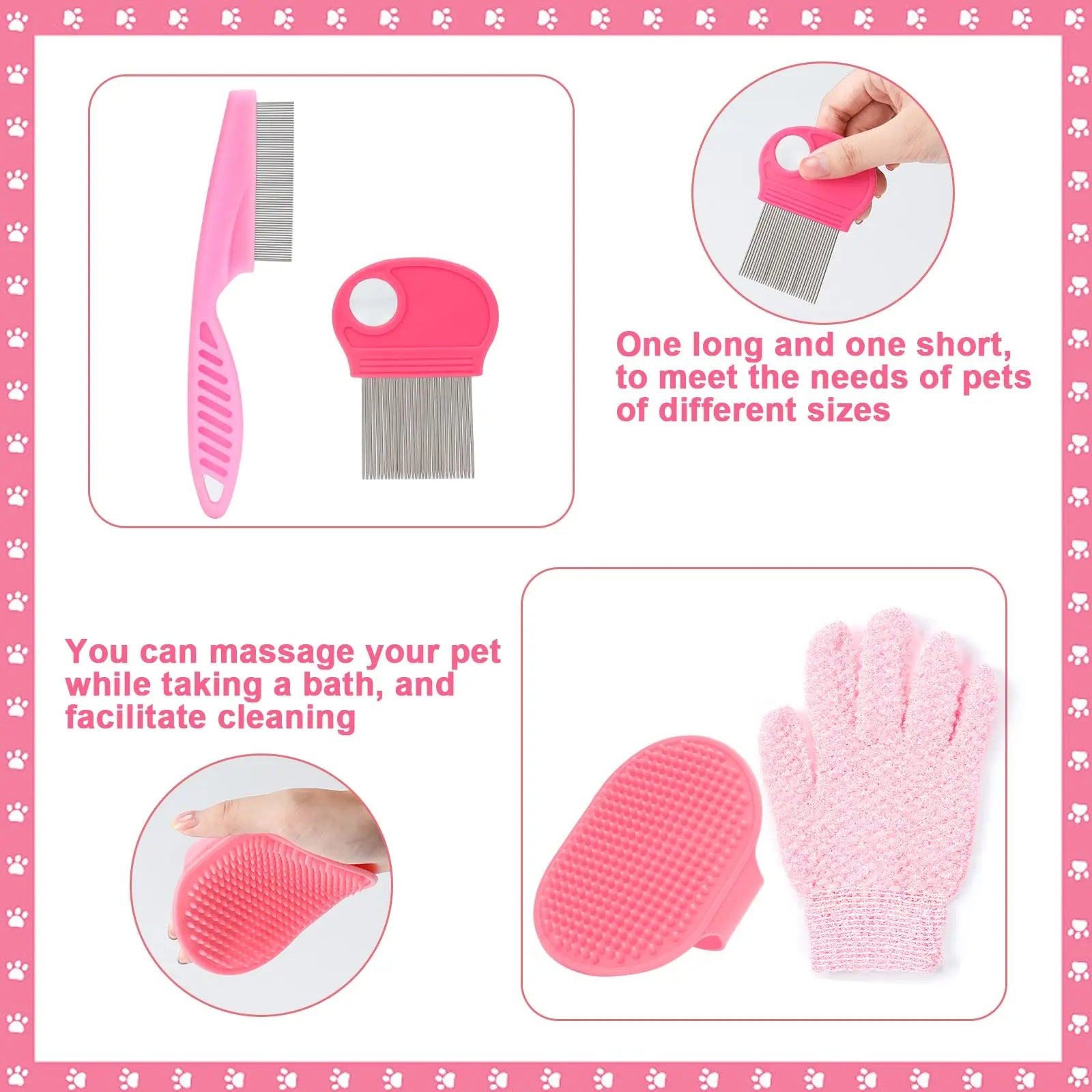 Small Animal Grooming Kit – 8-Piece Pink Set