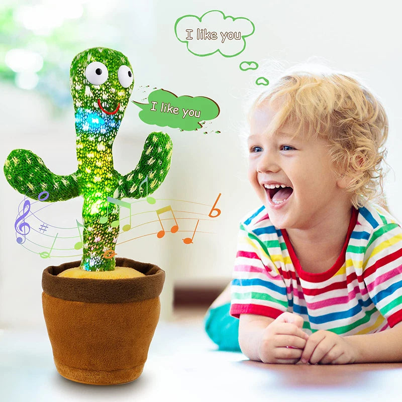 Dancing Cactus Plush Toy – 120 Songs, Voice Repeat & Built-In Speaker