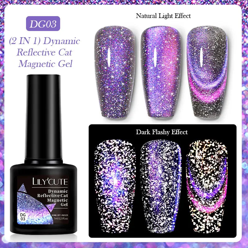 Magnetic Glitter Gel Nail Polish – UV/LED Cat Eye Effect