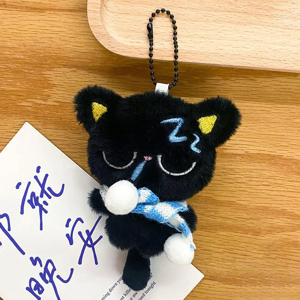 Black Cat Plush Keychain – Cute Kitten Charm Gift