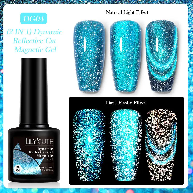 Magnetic Glitter Gel Nail Polish – UV/LED Cat Eye Effect