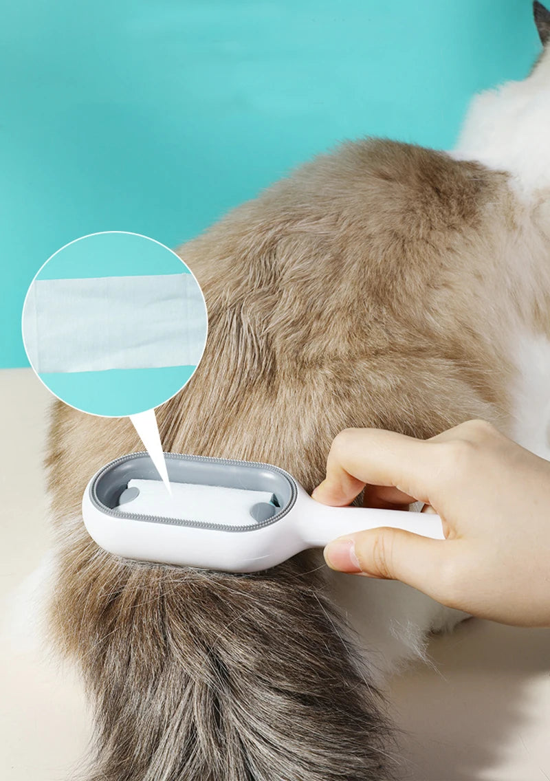 Pet Hair Removal Comb with Wipes – Grooming Brush