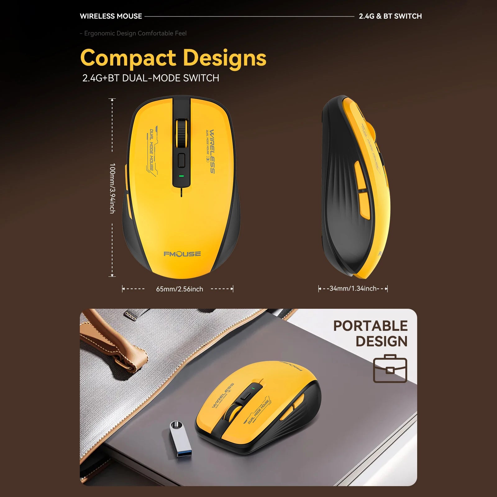 Dual-Mode Wireless Mouse – Bluetooth 5.1 + 2.4G, Silent