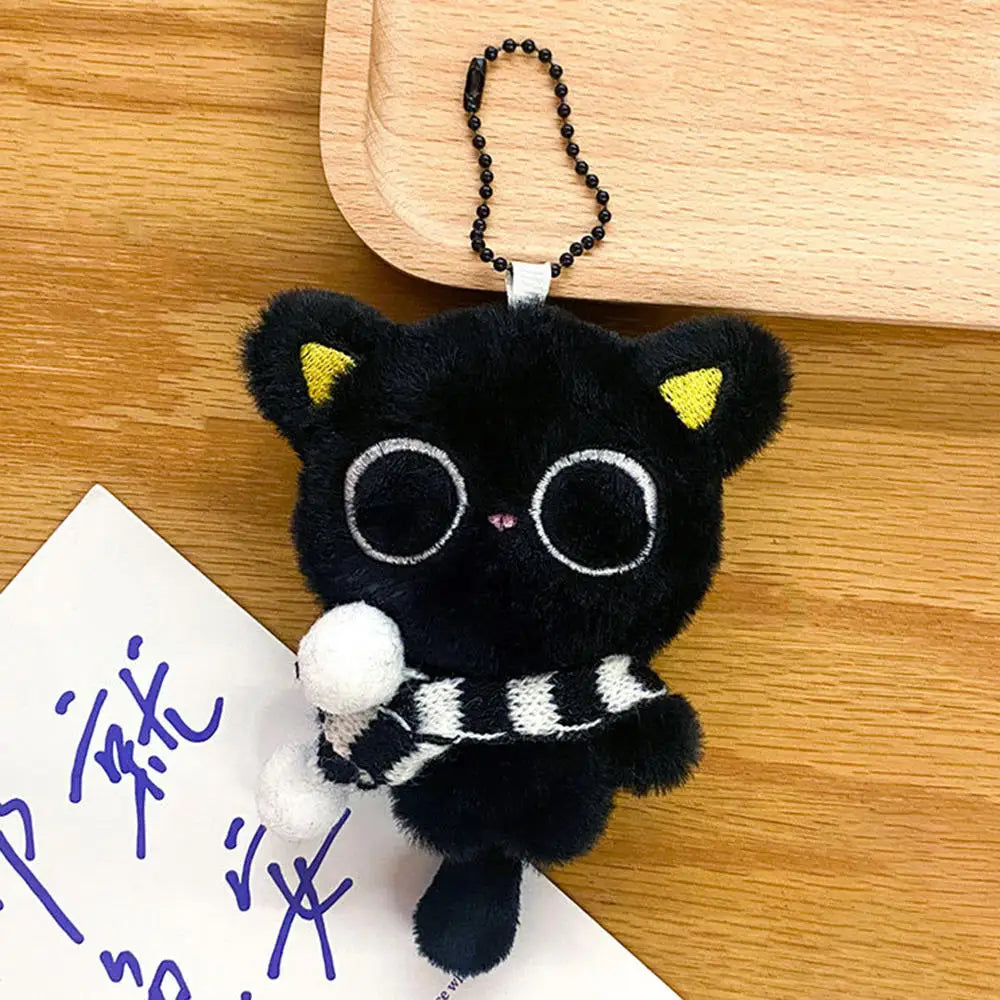 Black Cat Plush Keychain – Cute Kitten Charm Gift
