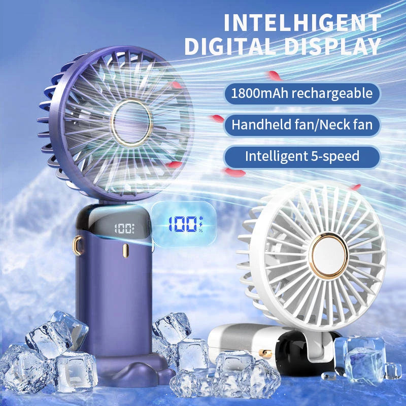 Trendify™ Ultra-Cool Portable Neck Fan with Digital Display
