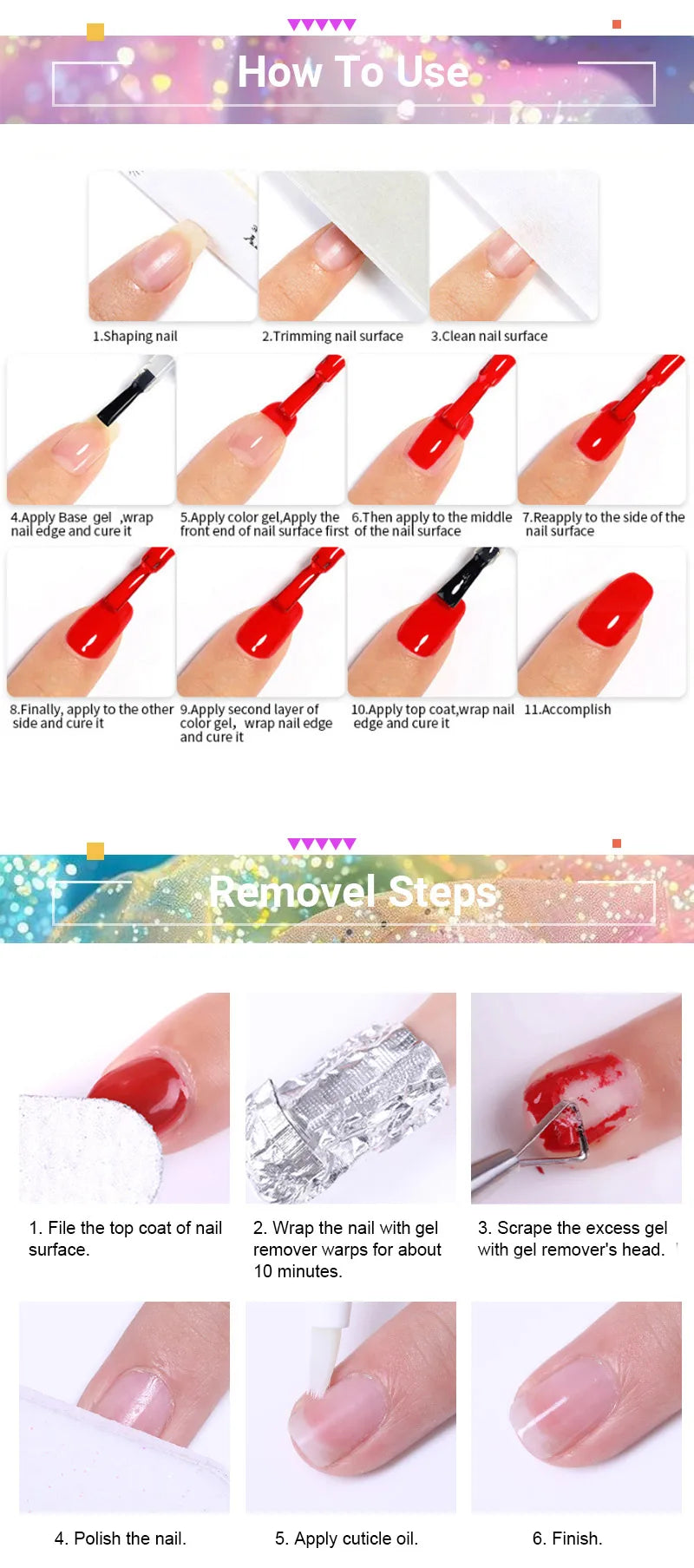 Glitter Gel Nail Polish – UV/LED Soak-Off, 7ml