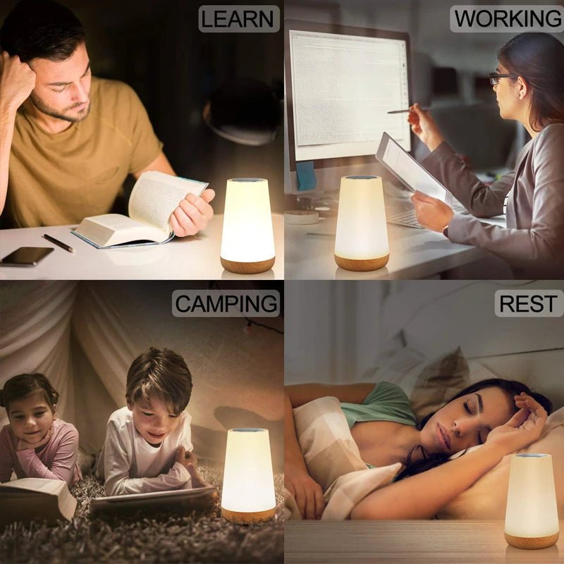 RGB Color-Changing Night Light – Touch & Remote Control, USB Rechargeable