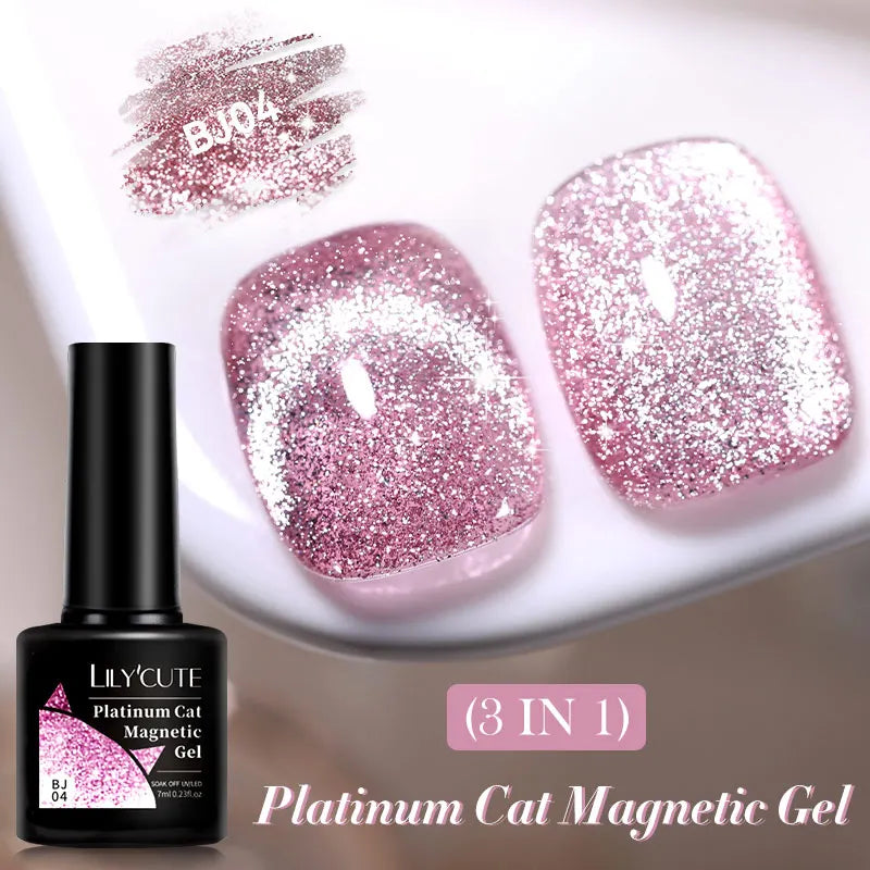 Magnetic Glitter Gel Nail Polish – UV/LED Cat Eye Effect
