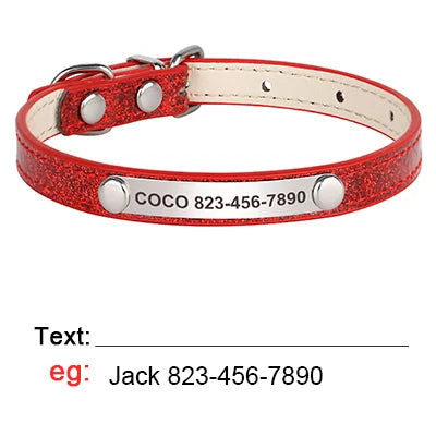 Custom Engraved Cat Collar – Personalized Leather ID Tag
