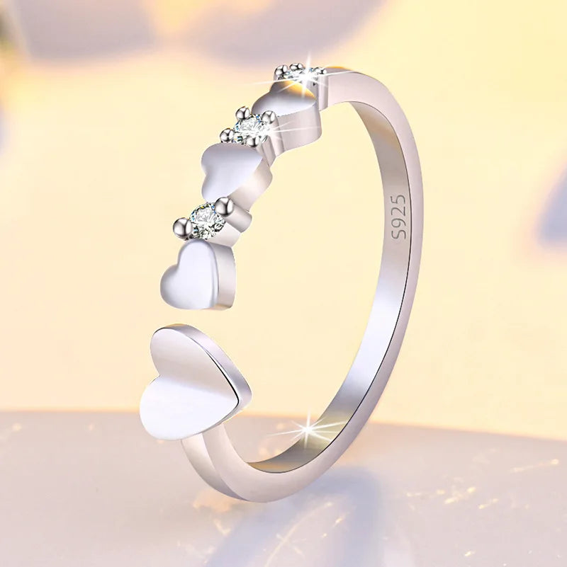 Sterling Silver Heart Ring – AAA Zircon, Women’s