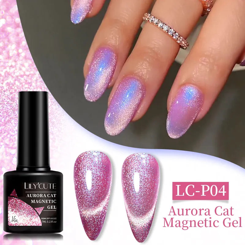 Magnetic Glitter Gel Nail Polish – UV/LED Cat Eye Effect
