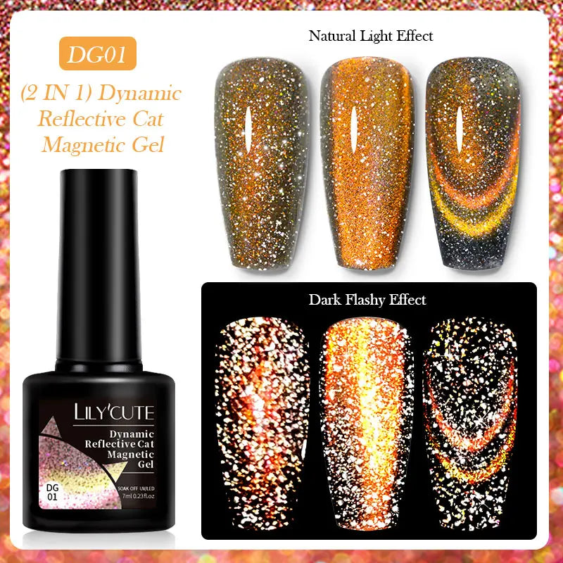 Magnetic Glitter Gel Nail Polish – UV/LED Cat Eye Effect