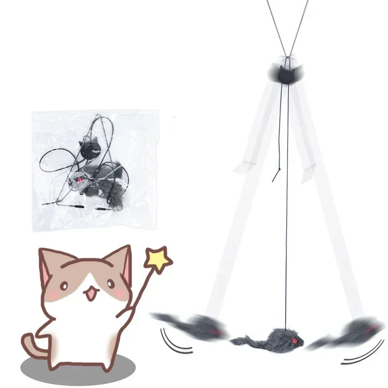 Interactive Hanging Cat Toy – Retractable Mouse Teaser