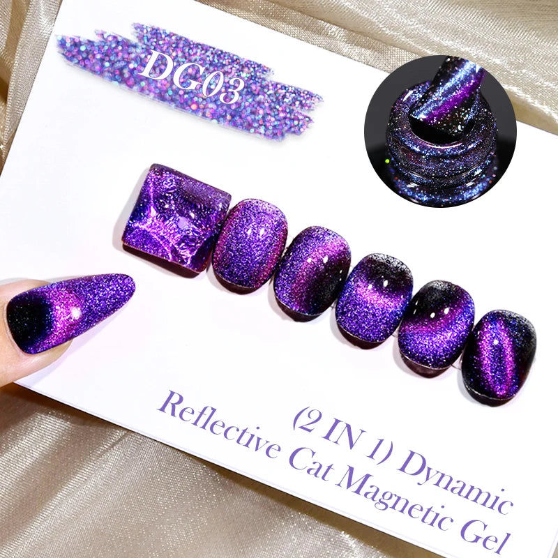 Magnetic Glitter Gel Nail Polish – UV/LED Cat Eye Effect