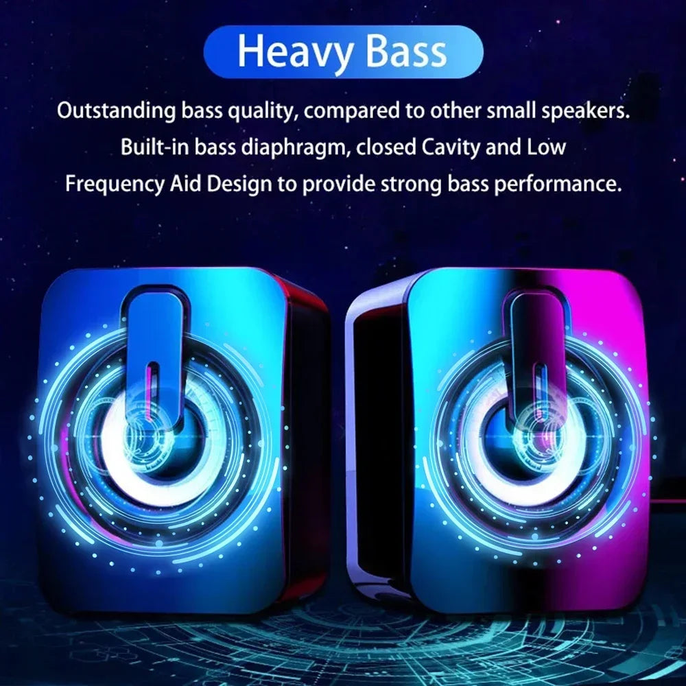 USB Desktop Speaker with Microphone – Wired Stereo
