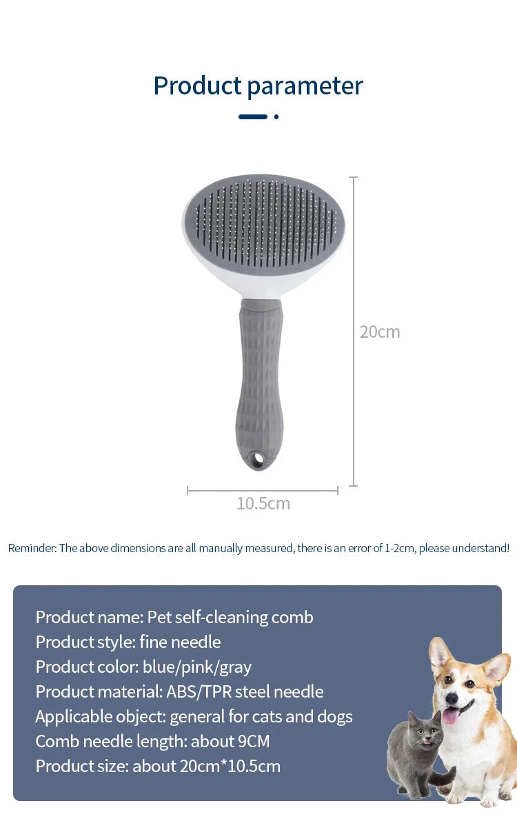 Stainless Steel Pet Grooming Comb – Long Hair Cat & Dog