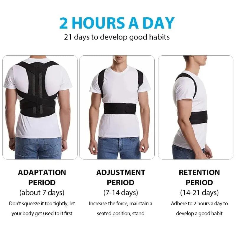 Posture Corrector Back Brace — Adjustable Lumbar Support