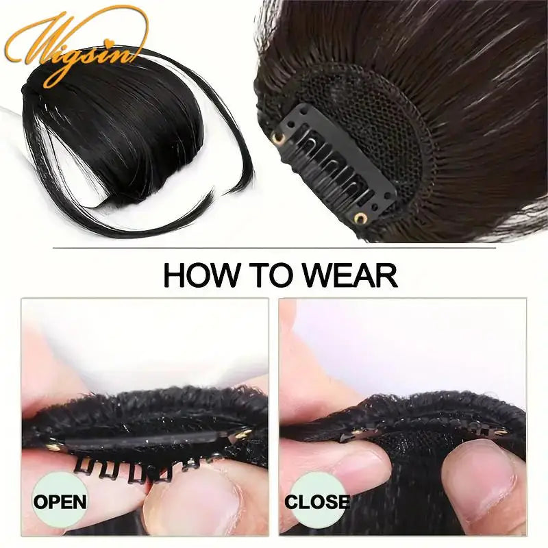 Clip-In Air Bangs Hair Extensions – Natural Straight