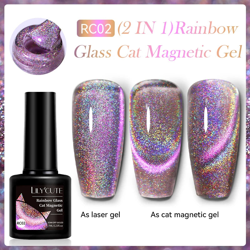 Magnetic Glitter Gel Nail Polish – UV/LED Cat Eye Effect