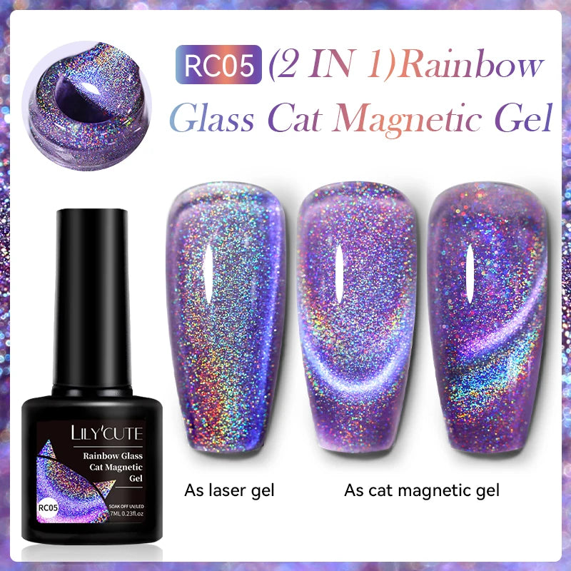 Magnetic Glitter Gel Nail Polish – UV/LED Cat Eye Effect