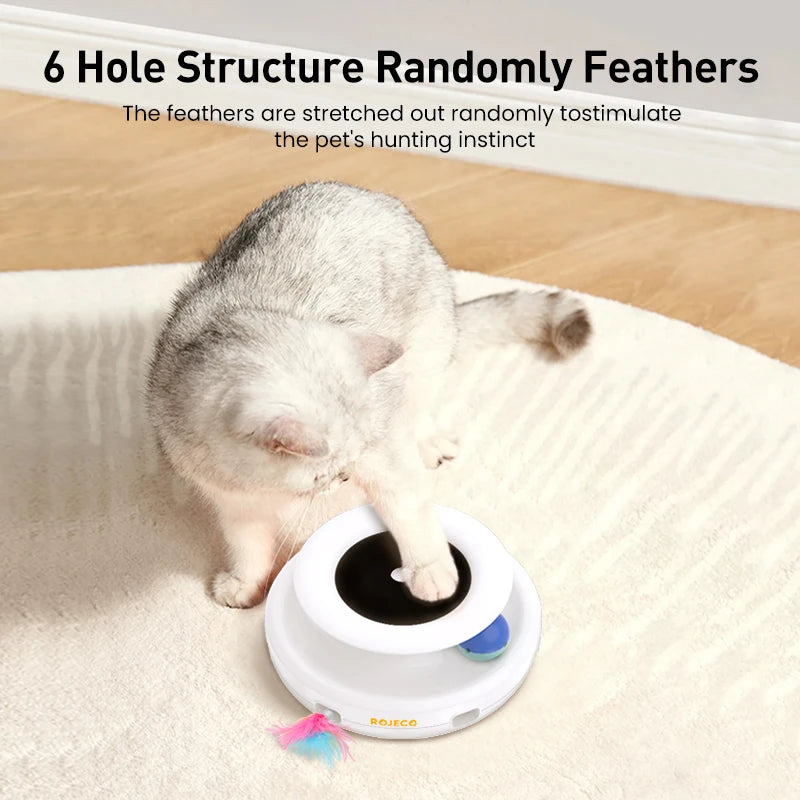 2-in-1 Smart Cat Toy – Automatic Feather & Ball Set